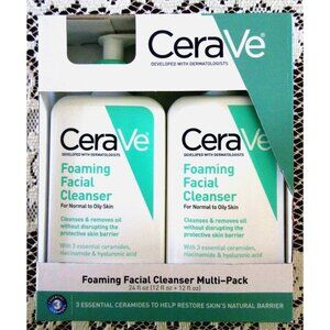 CeraVe Foaming Facial Cleanser Normal To Oily Skin Multi-Pack (2) 12 Ounces Each